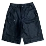 Black Vlone Tar Waxed Denim Shorts